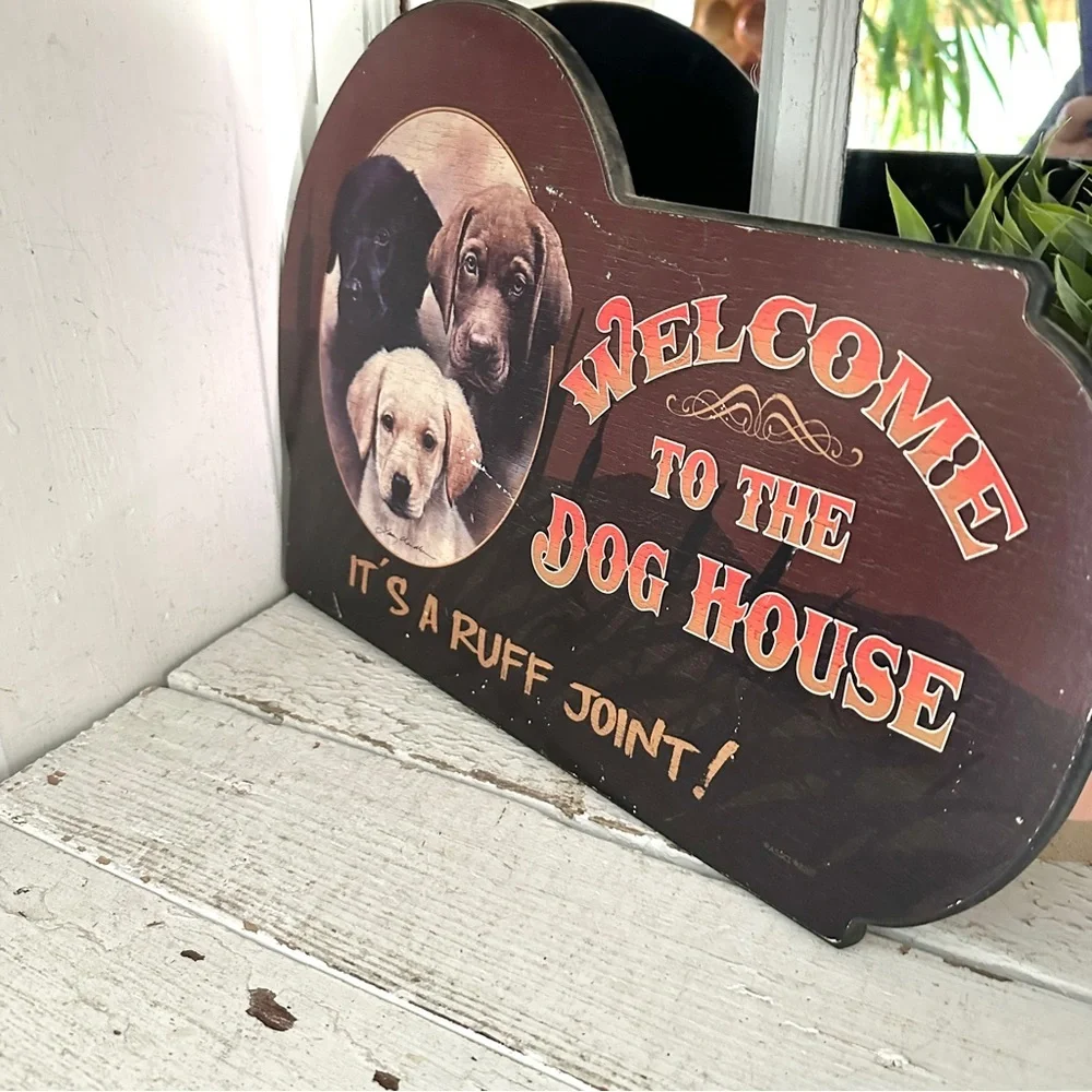 Welcome to the Dog House, It’s a Ruff Joint Wall Plaque Sign Wall Art 11x16”